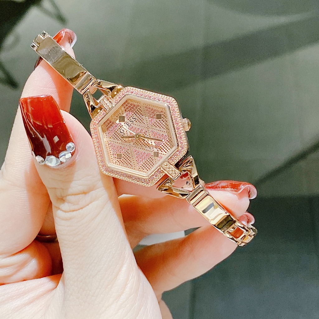 Đồng hồ đeo tay nữ dây kim loại cao cấp chống nước Guess size 22mm fullbox