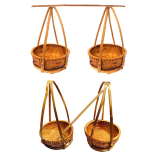 Quang gánh tre nâu hun khói trang trí decor chụp ảnh