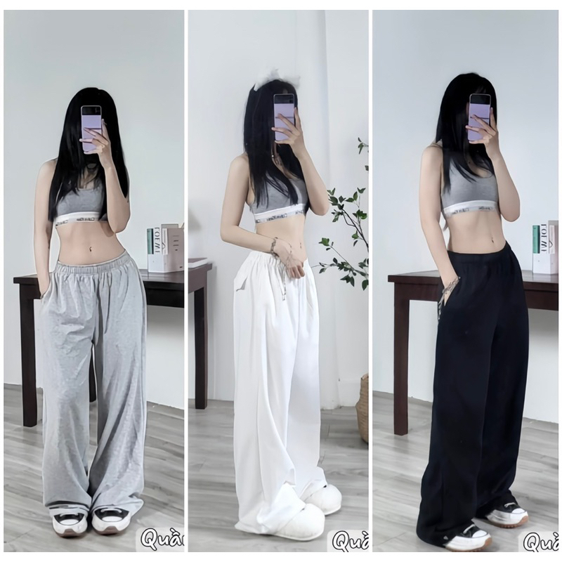 Quần Nỉ ống rộng nữ,quần dáng xuông unisex lưng cao đẹp,siêu hách dáng BUN222 | BigBuy360 - bigbuy360.vn