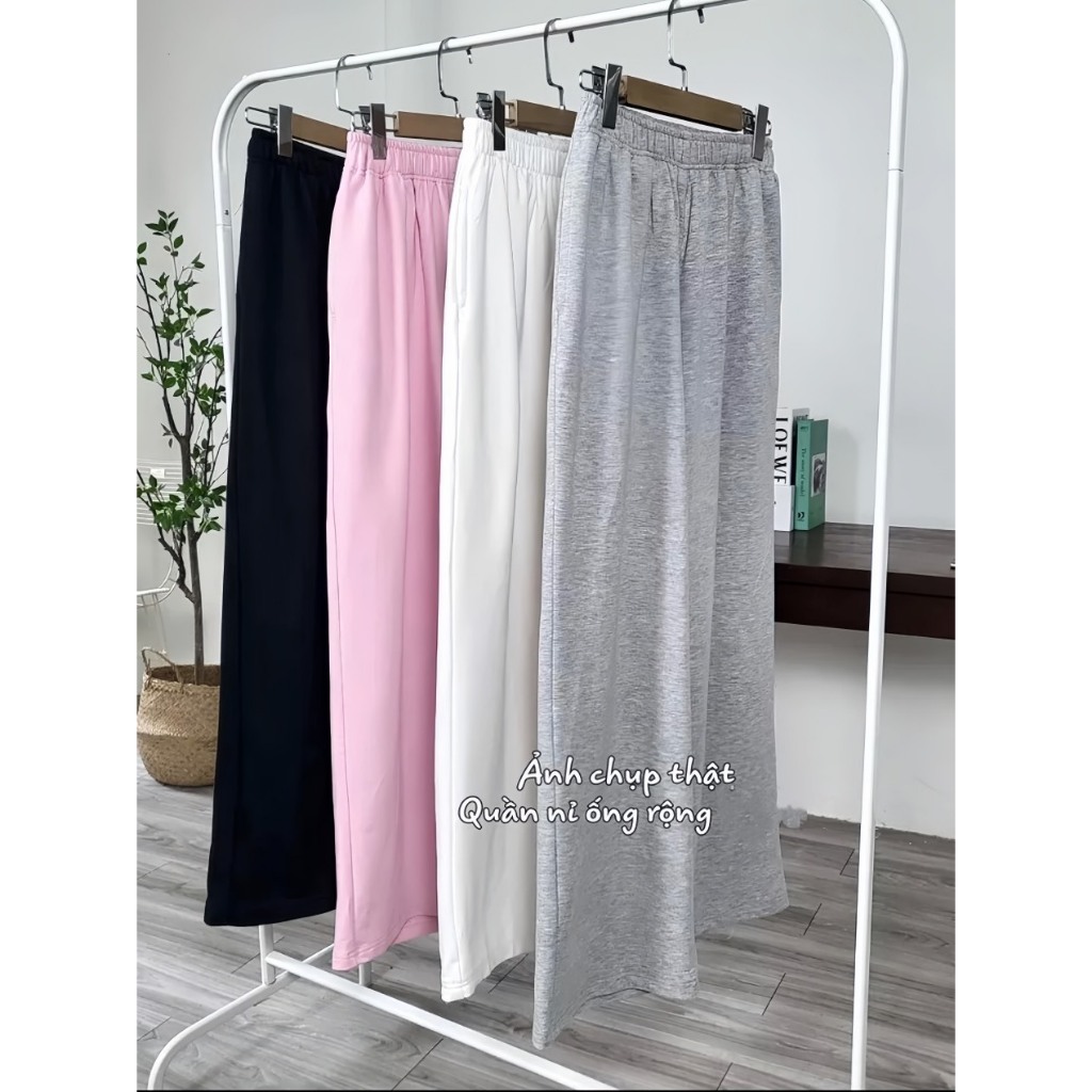 Quần Nỉ ống rộng nữ,quần dáng xuông unisex lưng cao đẹp,siêu hách dáng BUN222 | BigBuy360 - bigbuy360.vn