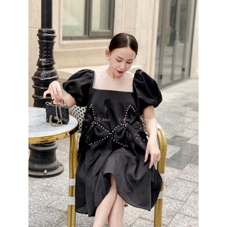 Đầm đen tơ nơ đá🖤