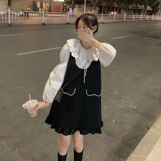 Đầm đen túi ngọc cổ trắng🎀
