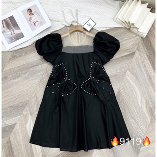 Đầm đen tơ nơ đá🖤