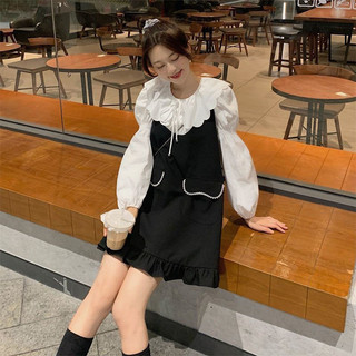Đầm đen túi ngọc cổ trắng🎀