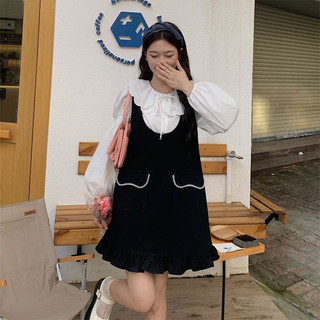 Đầm đen túi ngọc cổ trắng🎀