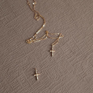 Dây chuyền thánh giá mini bạc S925 mạ vàng 18K
