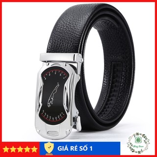 Thắt lưng nam da cao cấp Thắt lưng nam mặt khóa đồng hồ họa tiết báo Dây nịt da thời trang TLĐH1