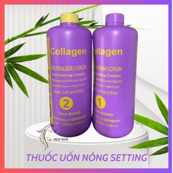 Thuốc uốn tóc setting Cibi collagen 1000ml( 1 cặp số 1 + số 2)