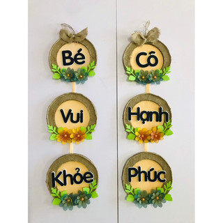 Khẩu hiệu Bé vui khỏe cô hạnh phúc ( khẩu hiệu trang trí lớp học hạnh phúc)