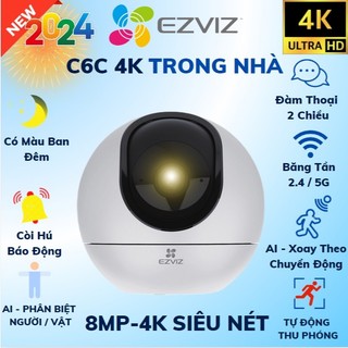Camera WIFI Trong Nhà, XOAY 360, EZVIZ H6 3K+, E6 3K, C6C 8MP 4K Siêu Nét, C6CN Hàng chính hãng