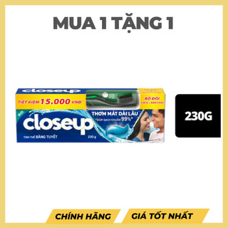 Kem đánh răng Closeup Thơm Mát Bất Tận Tinh Thể Băng Tuyết 230g + Bàn chải