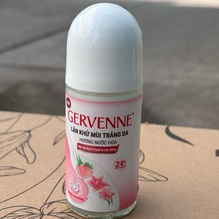 Lăn khử mùi trắng da Gervenne dâu tây bạch tuyết và lily hồng 50ml
