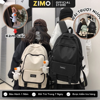 Balo nam nữ đi học chống nước mix gấu nhiều ngăn quai đệm ZIMO cặp đựng laptop học sinh sinh viên đi làm thời trang 291