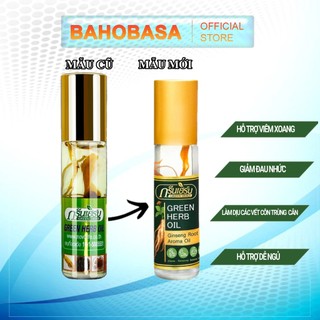 Dầu Sâm Thái Lan Green Herb Oil 8ml Dạng Lăn Bahobasa