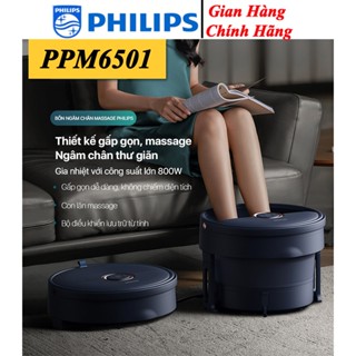 Bồn Ngâm Chân Massage PHILIPS PPM6501 - thiết kế gấp gọn bản quốc tế - Hàng chính hãng