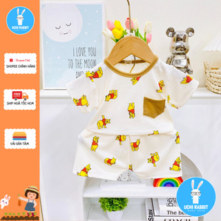 . Đồ bộ cộc tay Rabbit có túi trước ngực nhiều hoạ tiết gấu khủng long đáng yêu, UCHI01