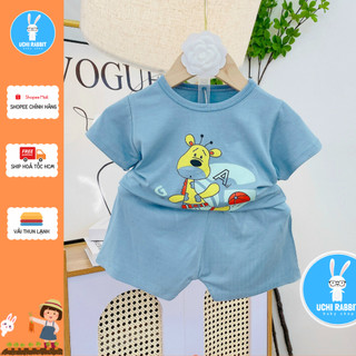 , Đồ bộ cho trẻ vải mềm thoáng mồ hôi hoạ tiết cho bé trai và bé gái, UCHI13