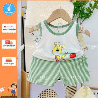 , Đồ bộ ba lỗ cho trẻ hoạ tiết quần sọc 5 màu cho bé trai và bé gái, UCHI18