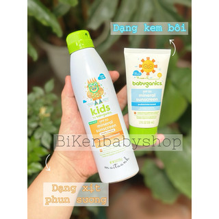 Chống nắng Babyganics spf 50 dạng kem bôi và xịt phun sương