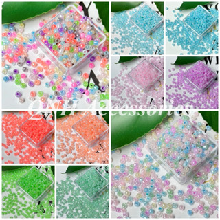 Gói 10g hạt cườm thủy tinh 3mm màu bóng(hạt không đều) dùng làm vòng tay, trang sức thủ công DIY