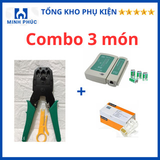 Combo : kìm bấm dây mạng + test mạng + 50 hạt mạng cob