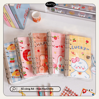 Sổ Lò Xo A6 Sổ Còng 200 Trang Bìa PVC, Tặng Kèm Dây Chuyền Dễ Thương Theo Set, Dotty - Đồ Dùng Học Tập Cho Học Sinh