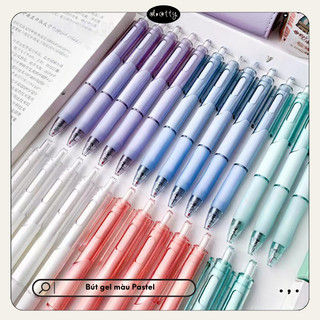 Bút Gel Bấm Mực Đen Vỏ Màu Pastel, Ngòi 0.5 Nhanh Khô Có Đệm Cao Su, Phong Cách Basic, Dotty - Văn Phòng Phẩm Cao Cấp
