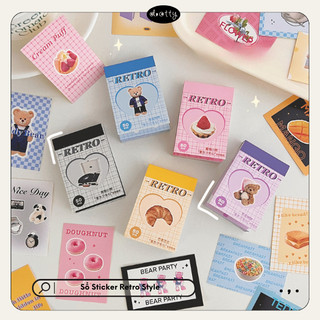 Sổ Sticker 50 Tấm Phong Cách Retro, Trang Trí Decor Bàn Học Sổ Vở Học Sinh, Dotty Stationery - Văn Phòng Phẩm & Phụ Kiện