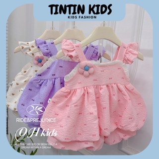  Bộ cánh tiên 2 dây đính hoa dễ thương cho bé gái 6-15kg