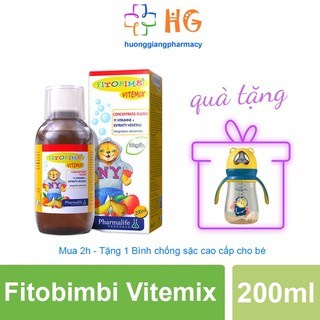 Fitobimbi Vitemix Bổ sung các vitamin Calci và khoáng chất cho bé Siro phát triển toàn diện cho trẻ Chai 200ml