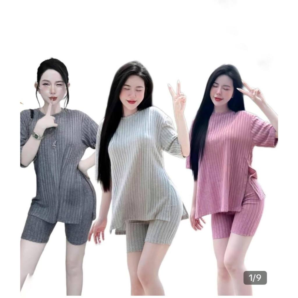 SET BỘ GÂN ĐŨA QUẦN NGỐ THỜI TRANG MÁT MẺ