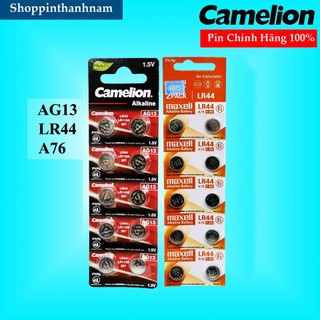 Vỉ 10 Viên Pin AG13 | A76 | LR44 Camelion / Maxell Thay Máy Tính Casio