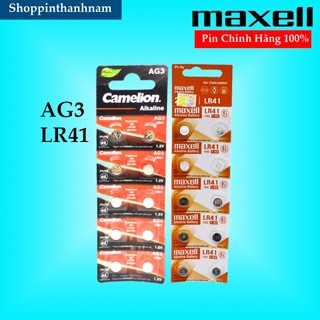 Pin AG3 LR41 Camelion / Maxell Vỉ 10 Viên Dung Lượng Cao