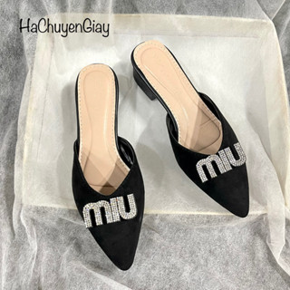  Dép Sandal Dép Sục Nữ Gắn Tang MIU đá Sang Chảnh 