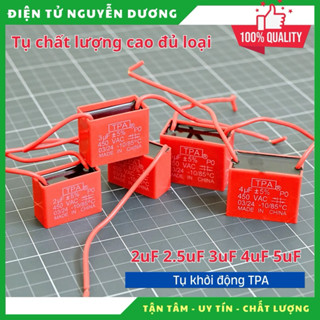 [ Xịn - rẻ ] Tụ quạt vuông 450V chính hãng TPA 2uF 2.5uF 3uF 4uF 5uF cho quạt điện, quạt trần các loại, BH 6 tháng