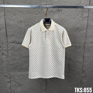 Áo thun polo nam áo thun cổ trụ rệt vân hàng quảng châu cao cấp