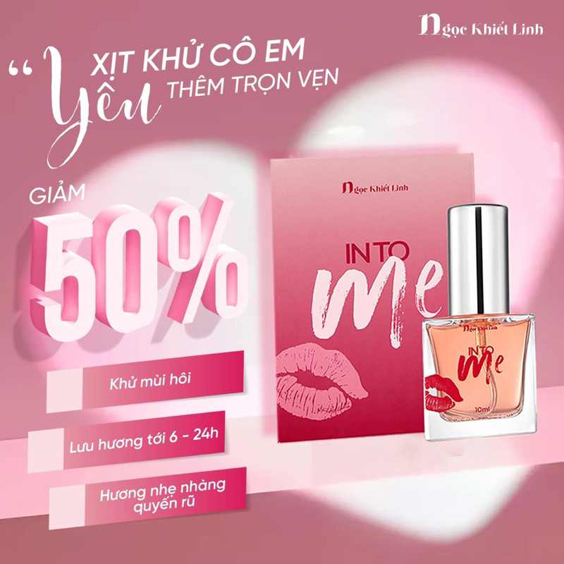 Nước Hoa Into Me, Xịt Khử Vùng Bikini, Xịt Thơm Vùng Kín 10ml, Ngọc Kiết Linh