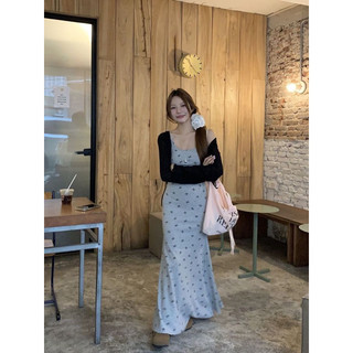 Set đầm thun nơ dài kèm áo khoác