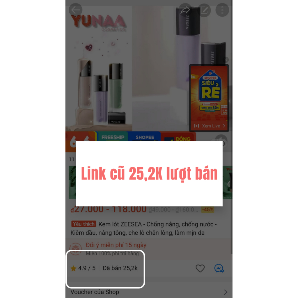 [Y226] Kem Lót ZeeSea CHÍNH HÃNG - Chống nắng, chống nước - Kiềm dầu, nâng tông, che lỗ chân lông, làm mịn da | BigBuy360 - bigbuy360.vn