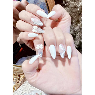 Nail box thiết kế móng úp trắng cô dâu tiểu thư nhẹ nhàng ( HOẢ TỐC HCM ) B92