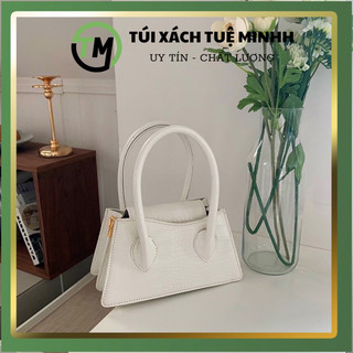 Túi xách đeo vai hình vuông nhỏ hoa văn cá Sấu PU phong cách đơn giản thời trang