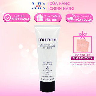 Sáp Milbon tạo kiểu và tạo cảm giác ướt tóc Wet Shine Gel Cream 8 150g | HAIRSHOP MINRY