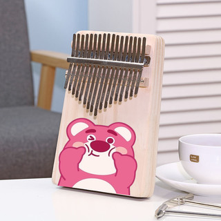 GẤU DÂU LOTSO Đàn kalimba hồng giá rẻ PANDA 17 phím -Tặng quà 6 phụ kiện