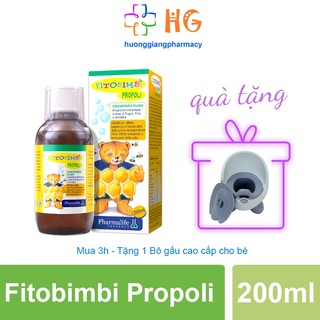 Fitobimbi Propoli Giảm ho Giảm đau họng Tăng cường sức khỏe đường hô hấp trên Tăng hệ miễn dịch cho người lớn Chai 200ml