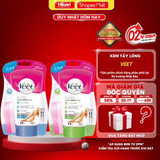 Kem Tẩy Lông Veet Nhật Bản 150g dịu nhẹ an toàn Tặng Kèm Bông Mút