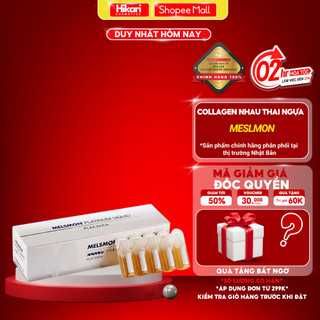 Collagen Nhau Thai ngựa Melsmon Platinum Liquid Placenta giúp Sáng Da,Mờ Nám,Chống Lão Hoá hộp 30 ống/ 10ml Nhật Bản