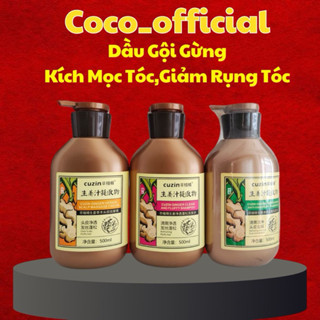 Dầu Gội, Dầu Xả Gừng Giảm Rụng Tóc Cuzin 500ml | Kiểm Soát Dầu Nhờn, Giảm Gàu, Kích Thích Mọc Tóc