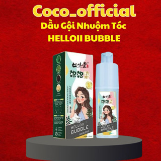 Dầu gội nhuộm tóc thảo dược Helloii Bubble, thuốc nhuộm phủ bạc nâu hạt dẻ Helloii Bubble, không tẩy tóc, bền màu