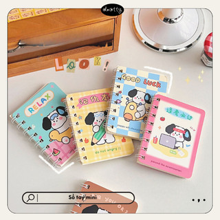 Sổ Tay A7 150 Trang Gáy Lò Xo, Bìa Cứng Họa Tiết Hoạt Hình Dễ Thương Cho Học Sinh