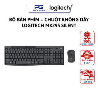 Bộ bàn phím + chuột không dây logitech mk295 yên lặng, màu đen - bảo hành 12 tháng - hàng chính hãng